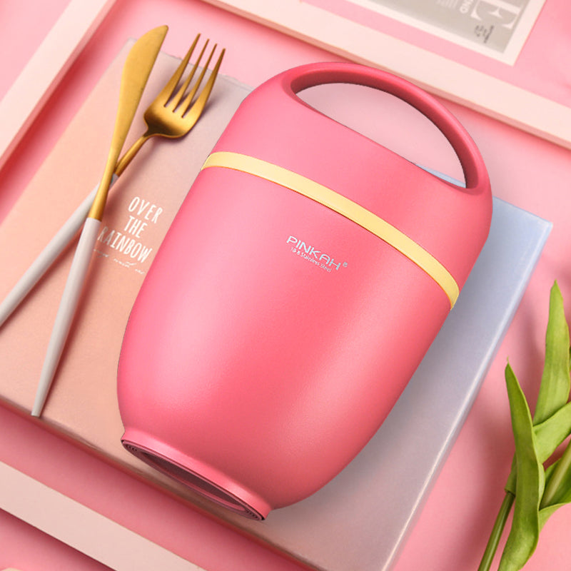 Pinkah Insulated Lunch Box with Spoon