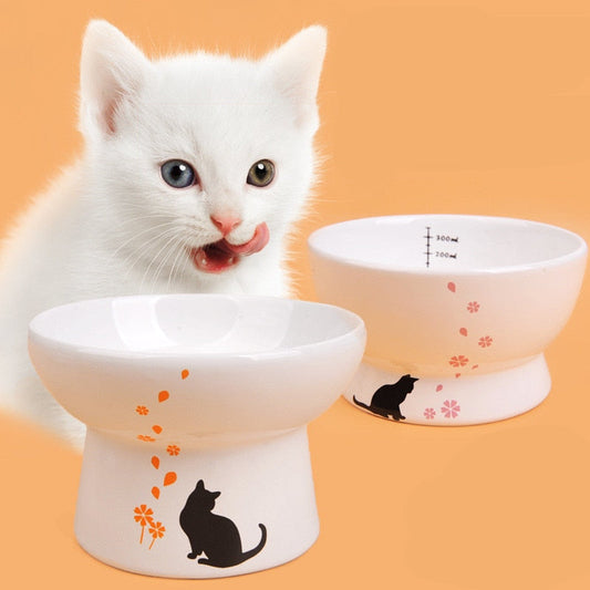 Cartoon Ceramic Pet Feeder Bowl