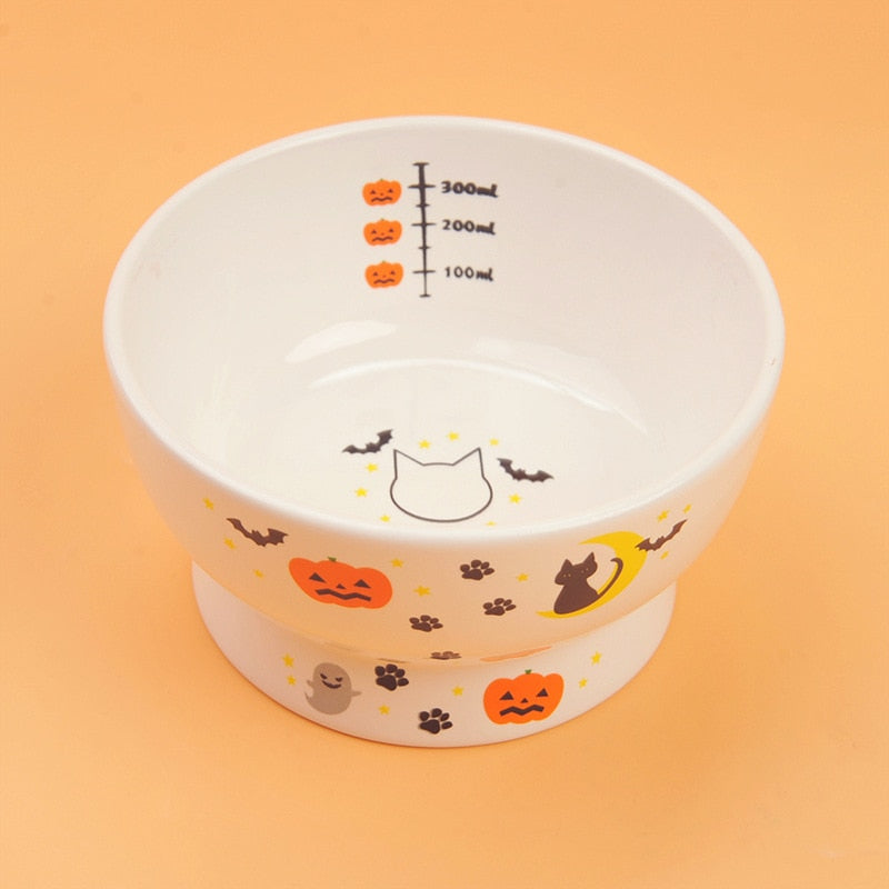 Cartoon Ceramic Pet Feeder Bowl