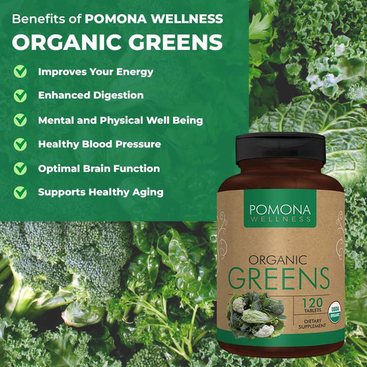 Pomona Wellness Super Greens Supplement, Full Of Superfood Vitamins & Minerals,
