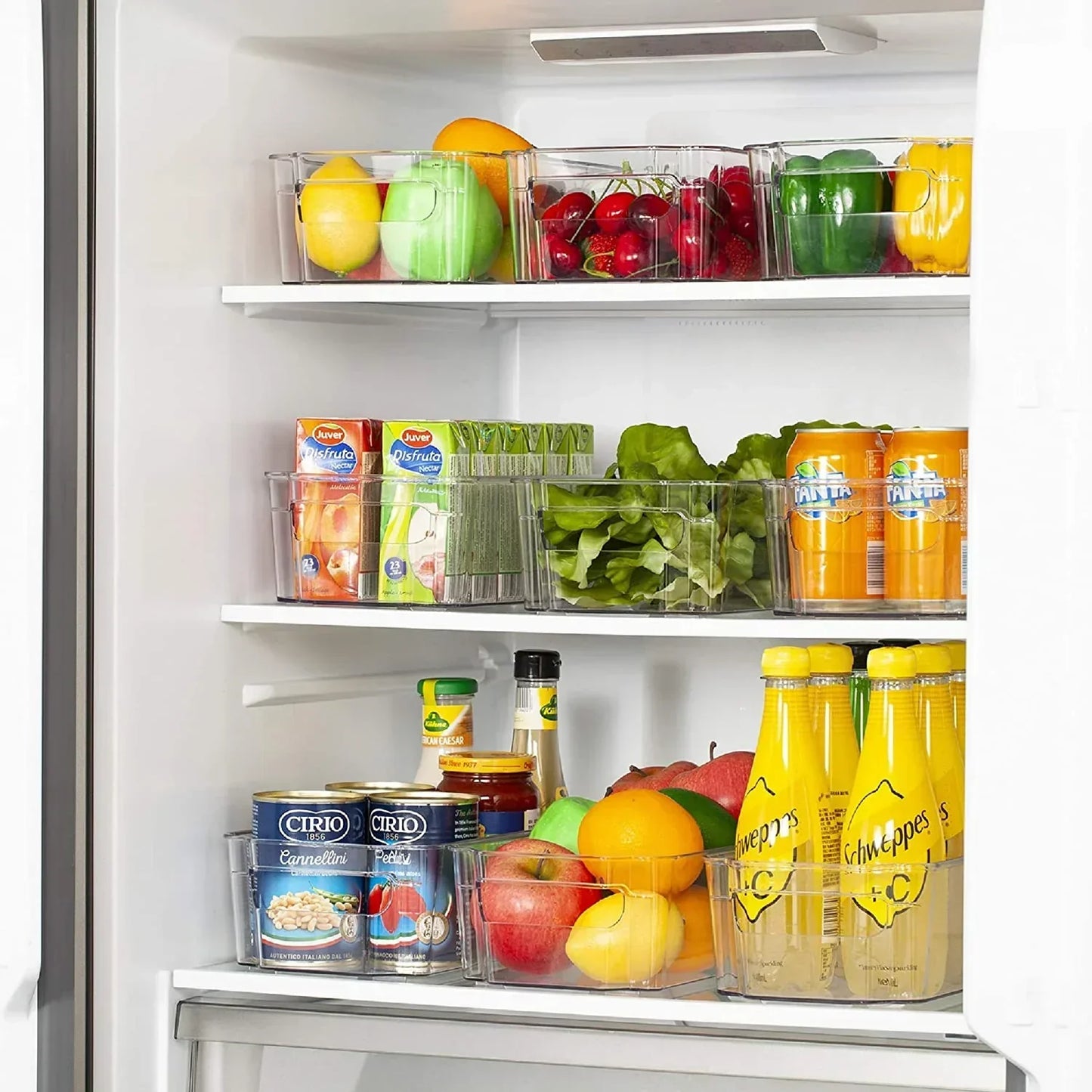 HOOJO Refrigerator Organizer Bins - 8pcs Clear Plastic Bins For Fridge