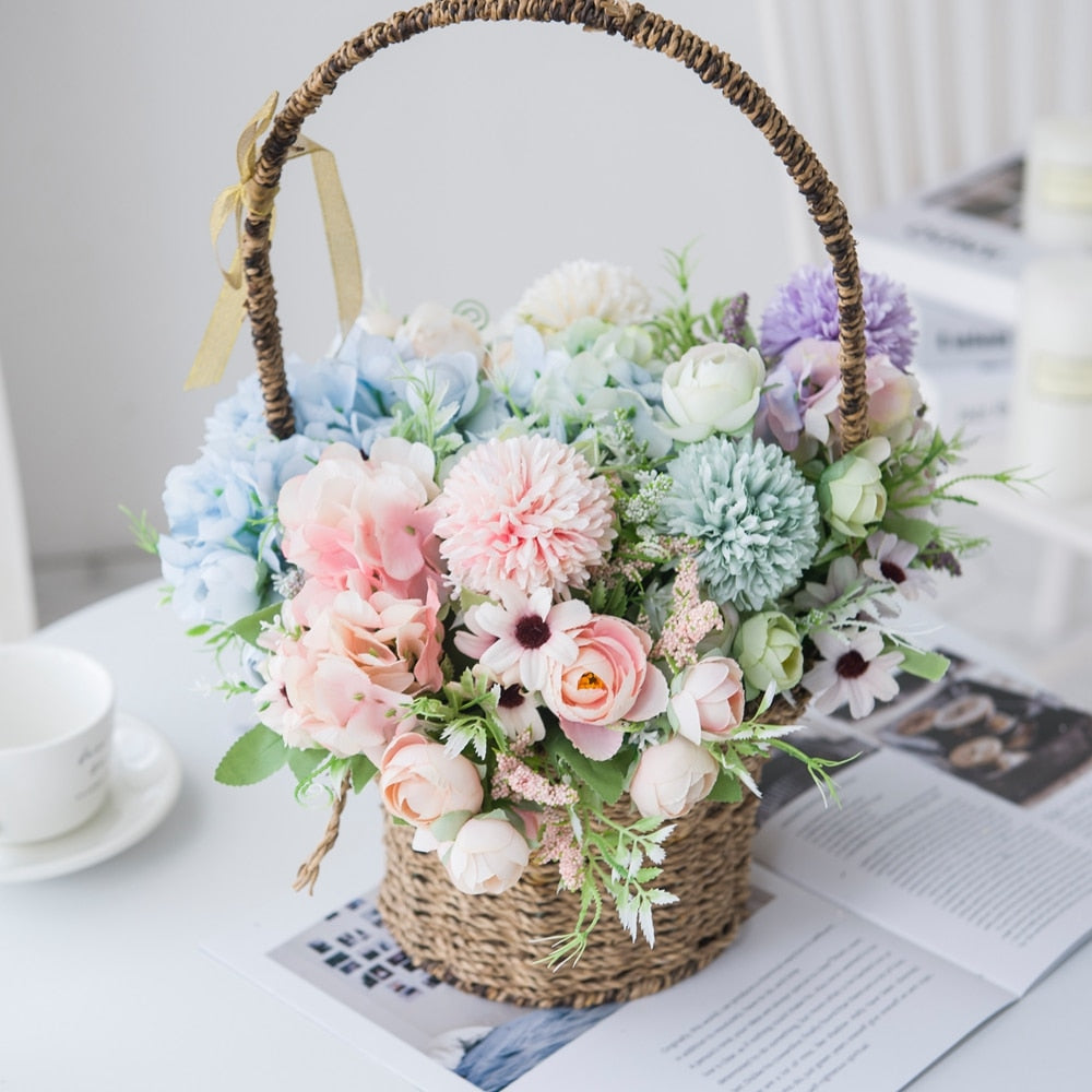 Artificial Flowers Bride Holding Bouquet Wedding Home Decoration Accessories