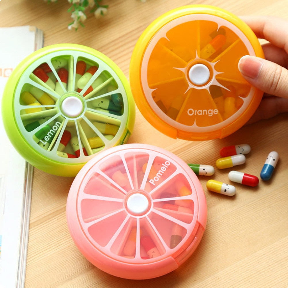 Weekly Rotating Pill Box Tablet Storage