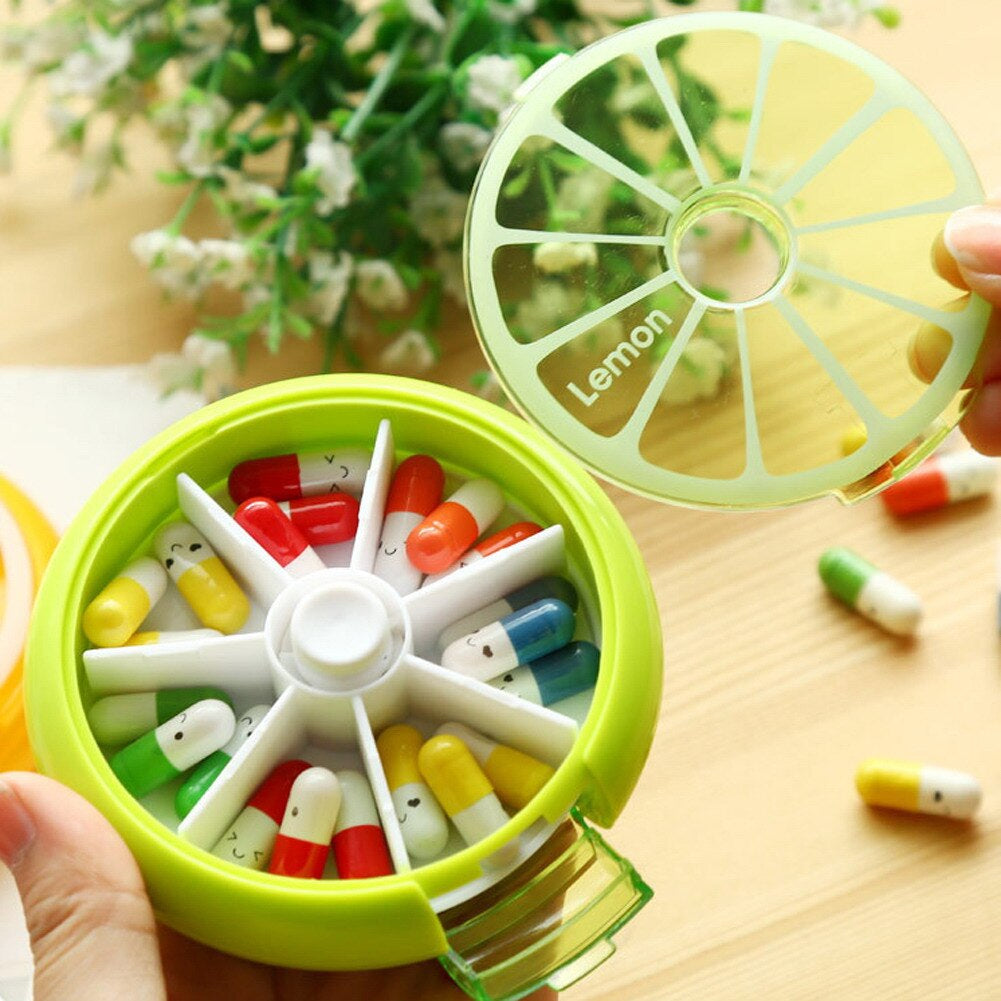 Weekly Rotating Pill Box Tablet Storage