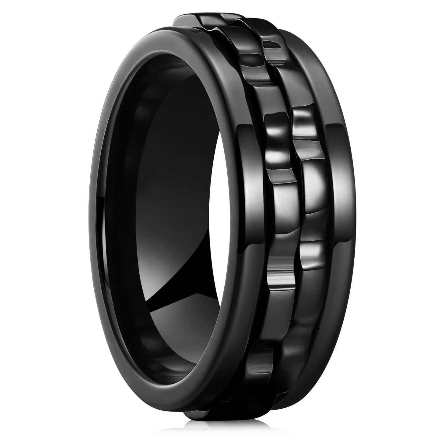 Titanium Steel Chain Spinner Rings For Men