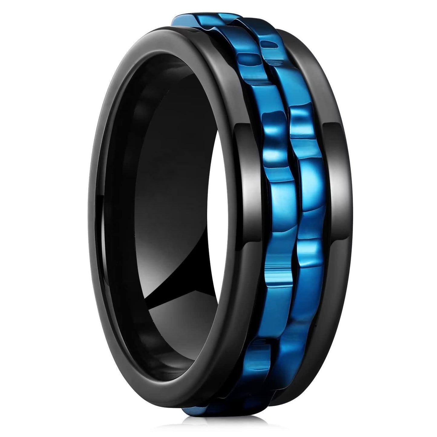 Titanium Steel Chain Spinner Rings For Men